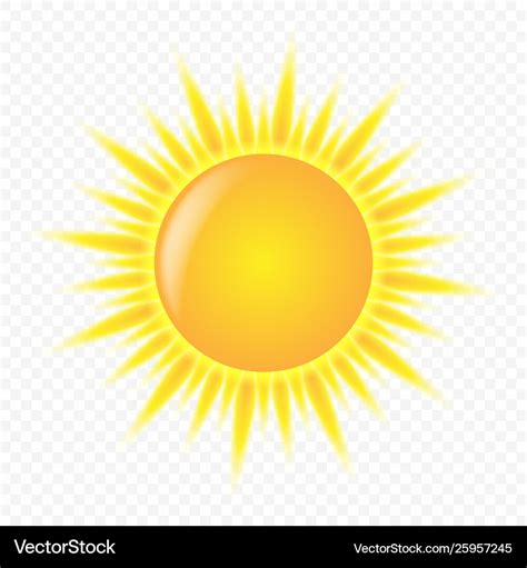 3d cute sun icon Royalty Free Vector Image - VectorStock