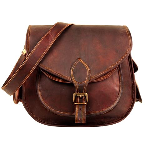 10x13 Inches Hanbags Brown Leather Cross Body Messenger Bag For Women - Women's Handbags & Bags