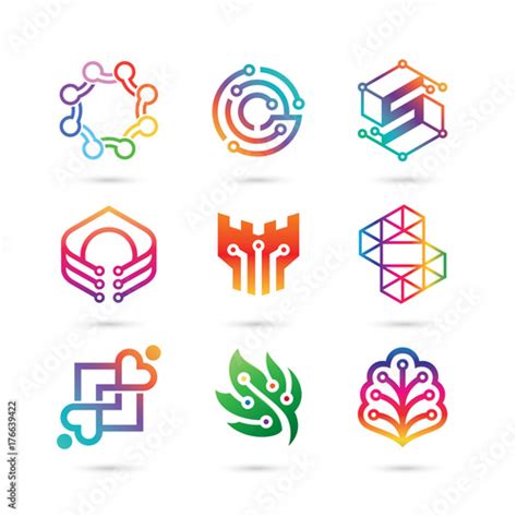 Set of digital networking Logo Vector - Internet Logo Stock Vector ...