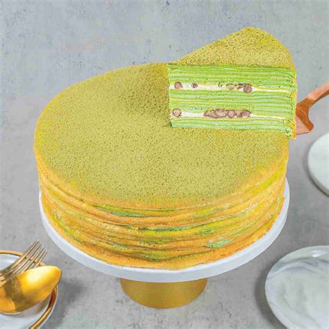 Matcha Red Bean Mille Crepe Cake - Whyzee