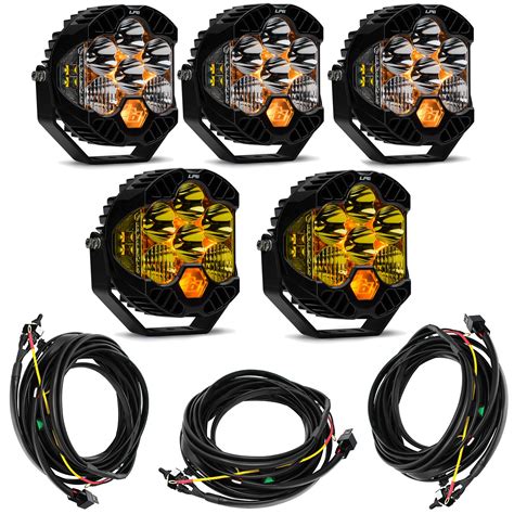 Baja Designs® LP6 Pro™ LP6 LED Amber White 5-Light Kit w/Harnesses & Rock Guards