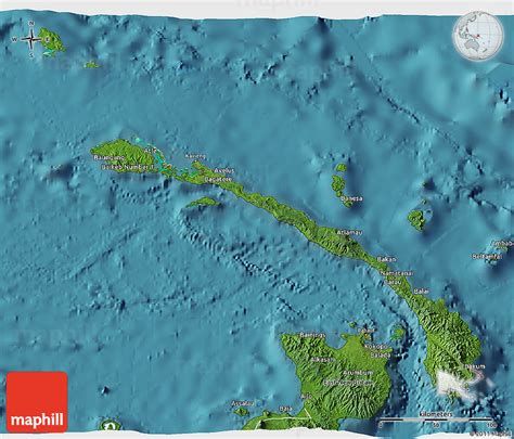 Satellite 3D Map of New Ireland