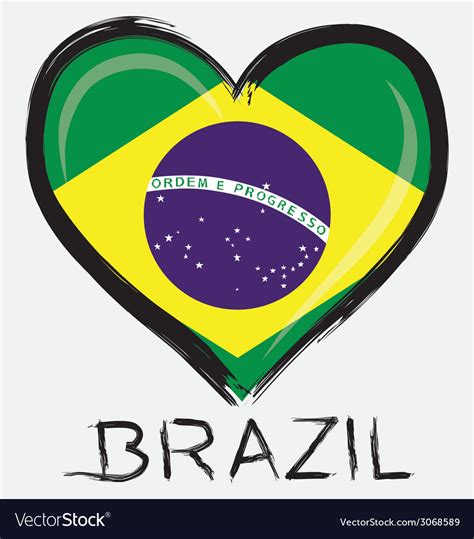 Love Brazil flag Royalty Free Vector Image - VectorStock