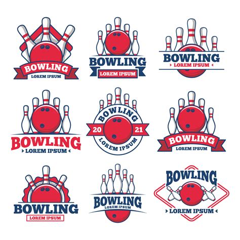 vector set of bowling logos, emblems and design elements. 6050847 ...