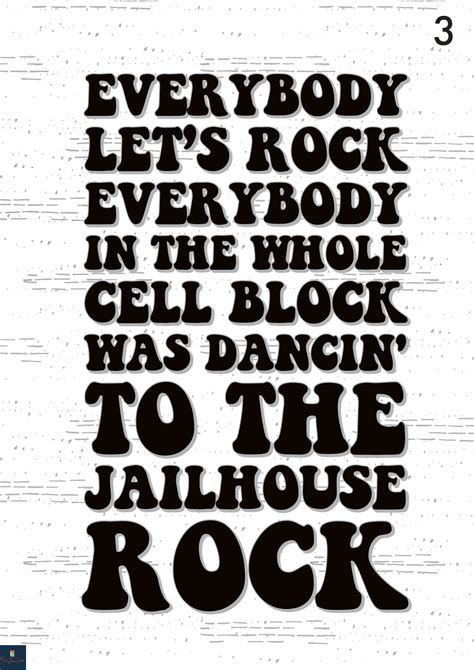 Jailhouse Rock Lyrics Print Elvis Presley Inspired Music - Etsy Denmark