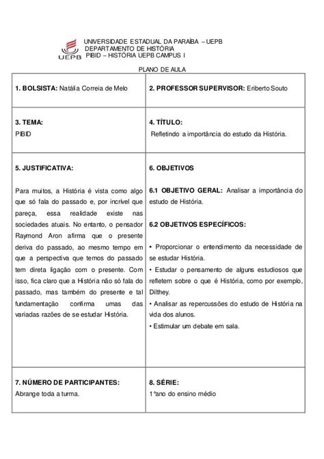 1 Plano De Aula Aula 10 Revisado | Images and Photos finder