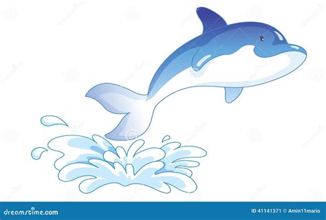 Cartoon dolphin jumping stock illustration. Illustration of aqua - 41141371