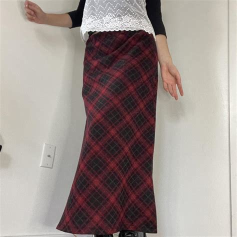 vintage checkered skirt ️ ⭐️ super cute vintage red... - Depop