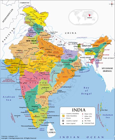 India Map With States And Cities And Districts