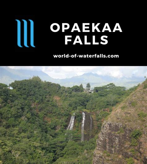 Opaekaa Falls - Distant Waterfalls seen from a Roadside View