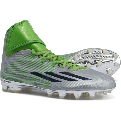 Adidas Platinum ASP Dual Threat Mid Football Cleats, Green and silver, Mens Sz 16M. New with box ...