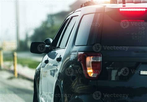 Police State Trooper Vehicle with Flashing Lights 24530431 Stock Photo ...