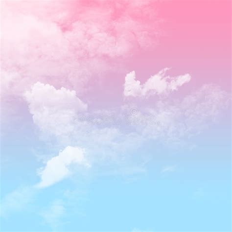 Blue and Pink Sky with Cloudy Stock Photo - Image of white, pastel ...