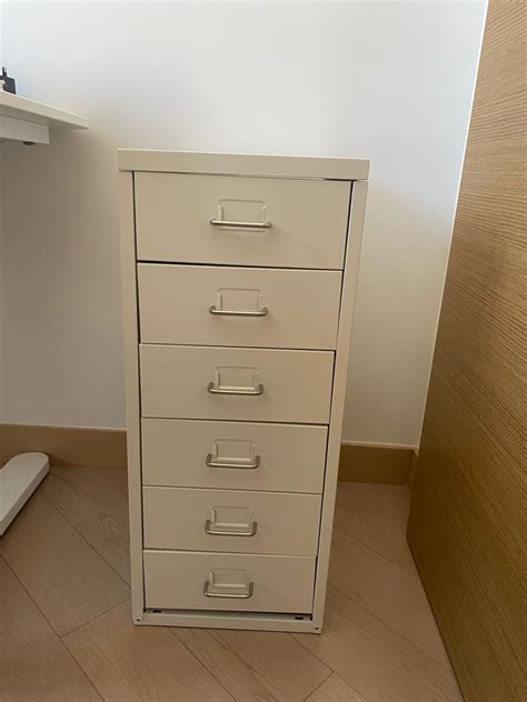 (IKEA) HELMER - Drawer 6 Unit, White, 傢俬＆家居, 傢俬, 書櫃、櫃子及架 - Carousell