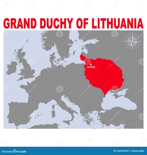 Vector Map of the Grand Duchy of Lithuania Stock Vector - Illustration of historic, business ...