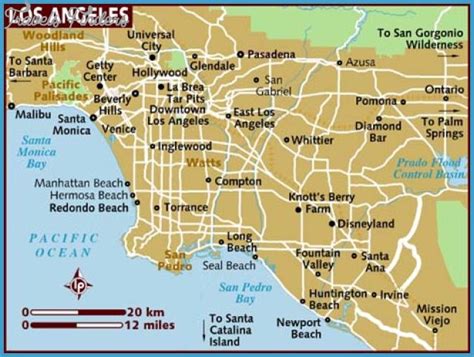 Los Angeles Map Tourist Attractions - TravelsFinders.Com