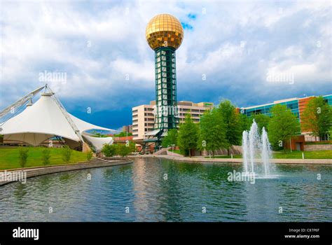 The Sunsphere in World's Fair Park, site of 1982 Knoxville World's Fair, an iconic part of city ...