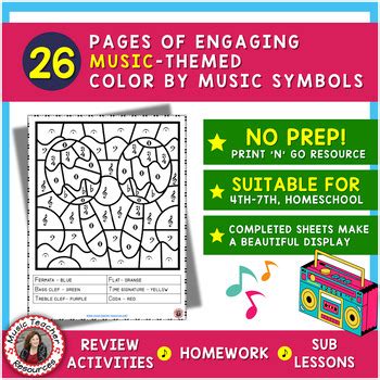 Music Coloring Sheets: 26 Music Symbols Coloring Pages | TpT