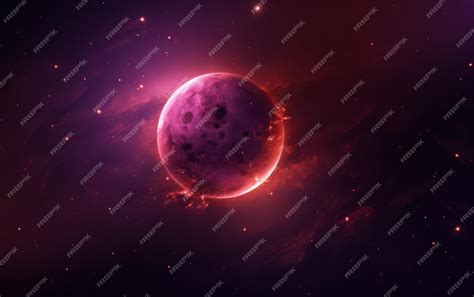 Premium Photo | Glowing moon shown in the purple sky with stars