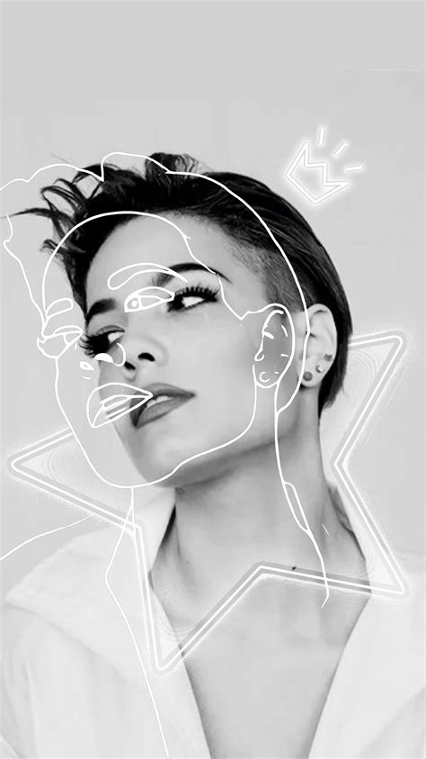 Halsey Wallpaper Aesthetic Black and White Neons | Ünlüler, Çizim teknikleri, Çizim