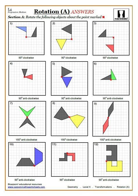 Rotation Worksheets Grade 8 Pdf