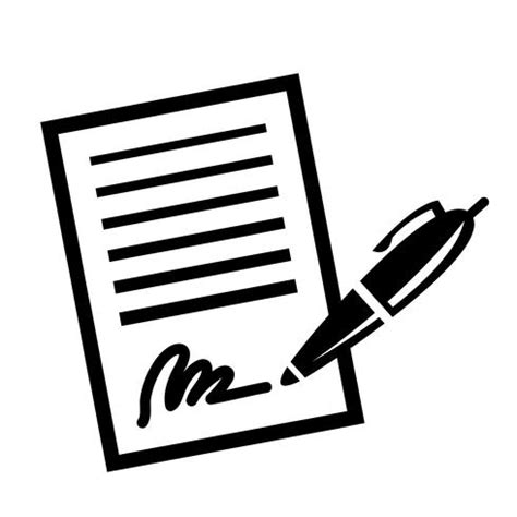 Paper Business Contract Pen Signature vector icon 546364 Vector Art at ...