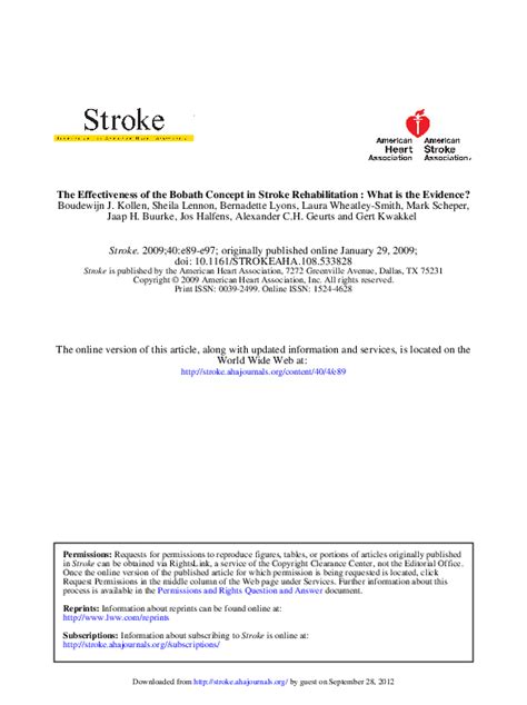 (PDF) 2009 - The Effectiveness of the Bobath Concept in Stroke | João ...