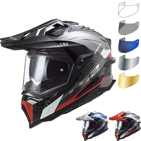 LS2 MX701 Explorer Carbon Frontier Dual Sport Motorcycle Helmet & Visor - Adventure Helmets ...