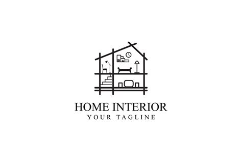 Home Interior Logo Design Graphic by sabavector · Creative Fabrica ...