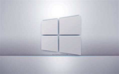 Windows 10 3d white logo, gray background, Windows 10 logo, creative 3d art, HD wallpaper | Peakpx