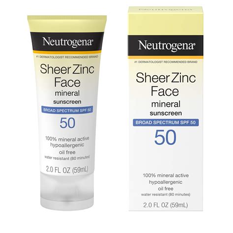 Buy Neutrogena Sheer Zinc Face Dry-Touch Sunscreen Broad Spectrum SPF 50, 2 Fl. Oz. Online at ...