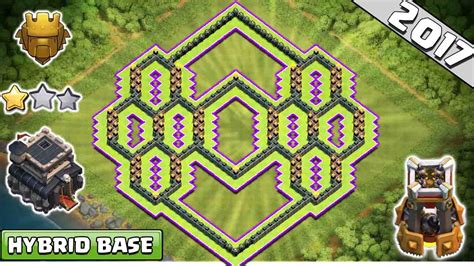 TH9 Hybrid Base! 2017 ♦ TH9 Trophy & Farming Base ♦ Anti 2 Star ♦ Clash of Clans - YouTube