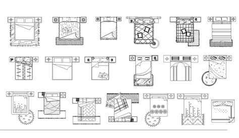 Bed plan detail dwg file. - Cadbull