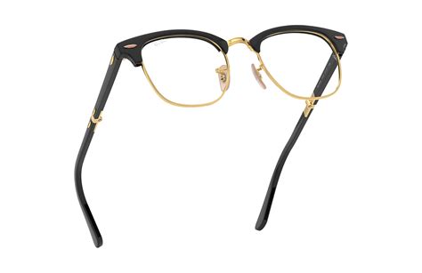 ray ban clubmaster eyeglasses black and gold