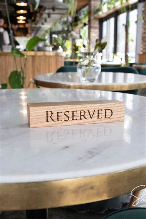 Tabletop Signs, Wooden Reserved Signs, Restaurant Reserved Table Signs, Cafe Table Card Holders ...