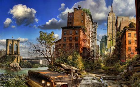 Wallpaper : new york, apocalypse, ruins, building 1920x1200 - wallup ...