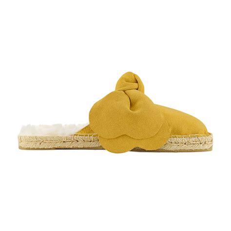 Faux Fur Yellow Slippers | M-ishka