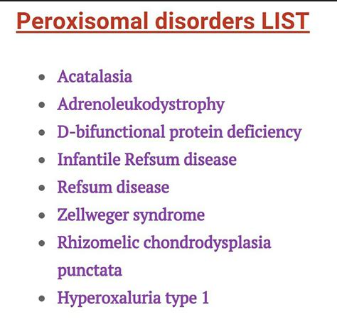 My collections for NEET PG: Peroxisomal disorders: Sure shot question