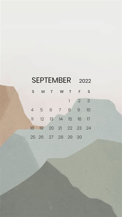 Mountain September monthly calendar iPhone | Free PSD - rawpixel