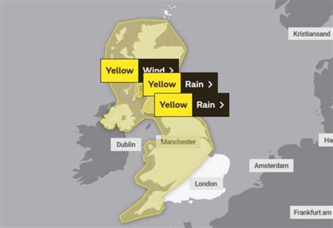 Met Office issues Yellow Weather Warning for wind and rain across most of UK including ...