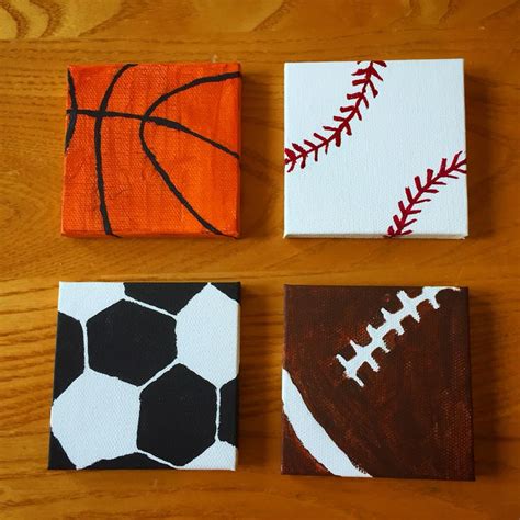 Mini set of sports canvas paintings. Art Instagram page: @myself_on ...