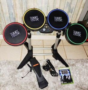 Xbox 360 Rock Band Drum Set w Stand, Mic, Pedal &1 Rock band game!! 695756970235 | eBay