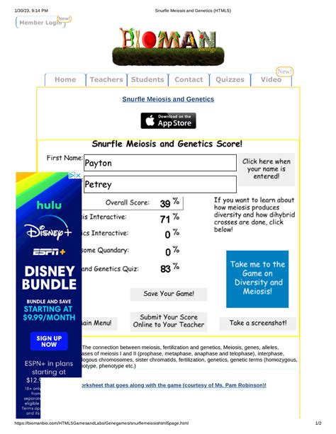 Snurfle Meiosis and Genetics (HTML5) - 1/30/23, 9:14 PM Snurfle Meiosis and Genetics (HTML5 ...
