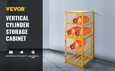 VEVOR Cylinder Storage Cabinet for Eight 50lbs Cylinders, Vertical Cylinder Storage Cage 30inch ...