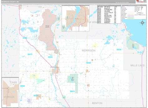 Morrison County, MN Wall Map Premium Style by MarketMAPS