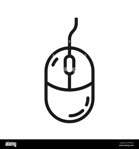 Computer mouse icon is drawn in an outline style that is isolated on a ...