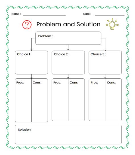 Problem and Solution Graphic Organizer Examples