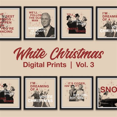 5-pack Vintage White Christmas Quotes Digital Prints Volume - Etsy