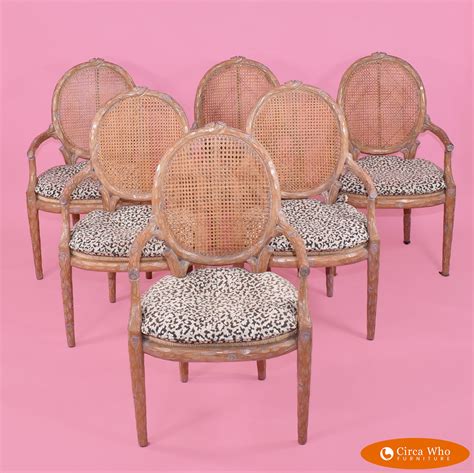 Set of 6 Faux Bois Arm Chairs | Circa Who