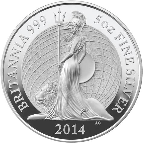 Silver Five Ounces 2014 Britannia, Coin from United Kingdom - Online ...